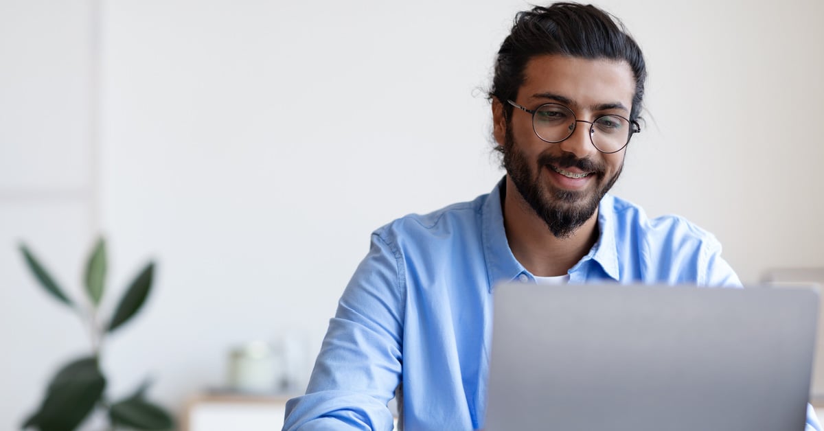 man staring at computer - professional goals